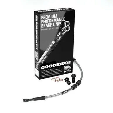 Goodridge 14-17 HD FXDF/FXDL/S (w/ABS) +6in Front Brake Line Kit - Clear - HD0200-3FB-CL6 No Minimum Order