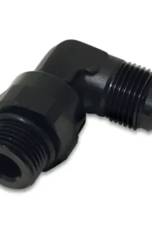 Bulk Order Vibrant -6AN Male Flare to Male -8AN ORB Swivel 90 Degree Adapter Fitting - Anodized Black