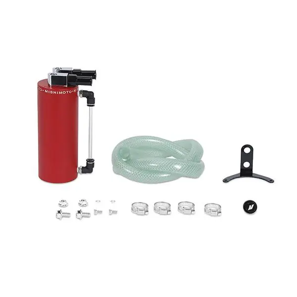 Warranty Included Mishimoto Small Aluminum Oil Catch Can - Wrinkle Red
