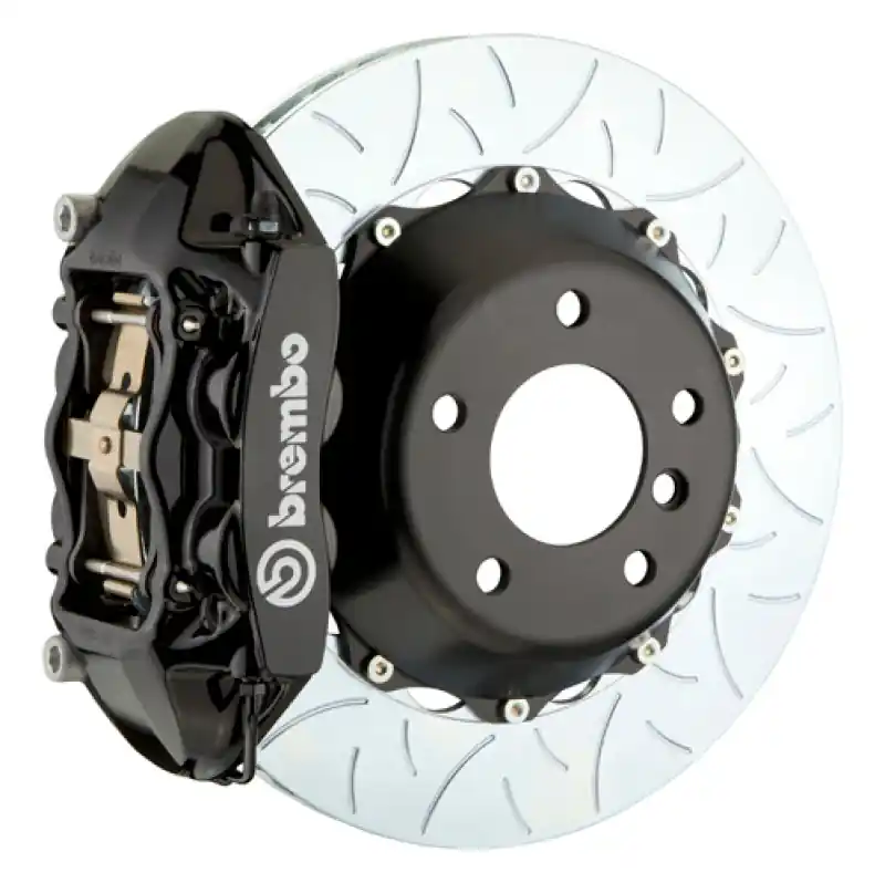 Get Yours Brembo 11-19 GranTurismo Stradale Rear GT BBK 4 Piston Cast 380x28 2pc Rotor Slotted Type3-Black