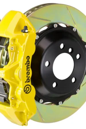 Same Day Shipping Brembo 78-79 930 Front GT BBK 6 Piston Cast 355x32 2pc Rotor Slotted Type-1- Yellow