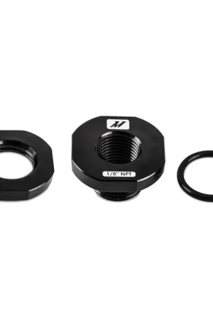 Order Now Mishimoto 1/8in NPT CNC-Machined Nozzle Mount Adapter - Black