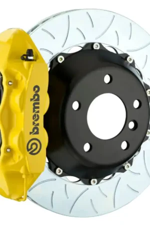 Grab Now Brembo 08-09 G8 Rear GT BBK 4 Piston Cast 345x28 2pc Rotor Slotted Type-3- Yellow