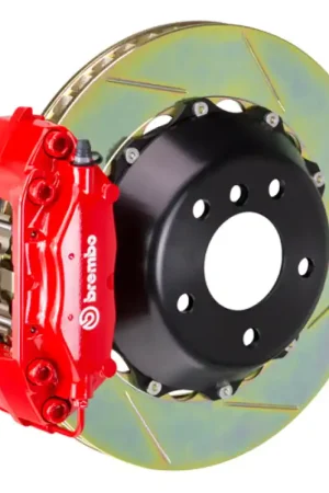 Brembo 05-11 SLK55 AMG/06-09 CLK63 AMG Rr GT BBK 4 Pist Cast 2pc 345x28 2pc Rotor Slotted Type1-Red Budget
