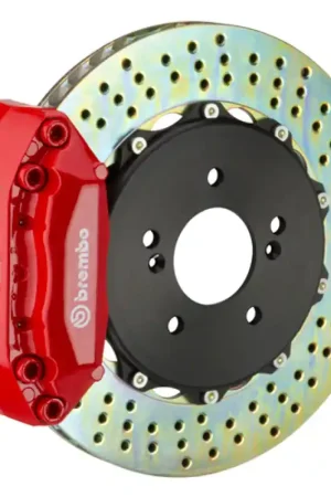 Limited Time Brembo 00-04 Jetta 1.8t Front GT BBK 4 Piston Cast 2pc 328x28 2pc Rotor Drilled-Red