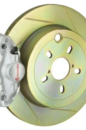 Brembo 92-98 318i/325i/328i Rear GT BBK 2 Piston Cast 2pc 294x19 1pc Rotor Slotted Type1-Silver Weekend Sale