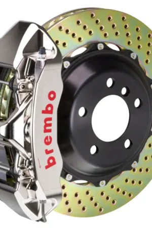 Seasonal Sale Brembo 91-94 964 Turbo/3.6 Turbo Front GTR BBK 6 Piston Billet 355x32 2pc Rotor Drilled- Nickel