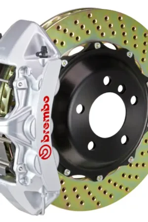 Brembo 08-16 R8 4.2/5.2 (CC Brake Eqpt) Rr GT BBK 6Pis Cast 380x32 2pc Rotor Drilled-Silver Genuine
