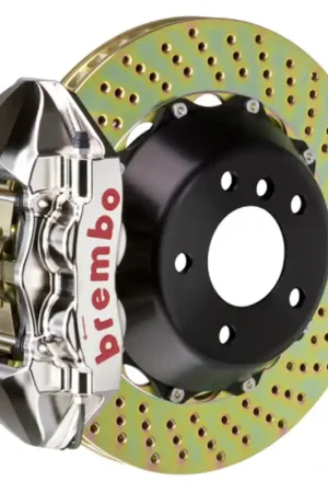 Bargain Brembo 06-13 Corvette Z06 Excl CC Brakes Rr GTR BBK 4Pist Billet 380x28 2pc Rotor Drill- Nickel