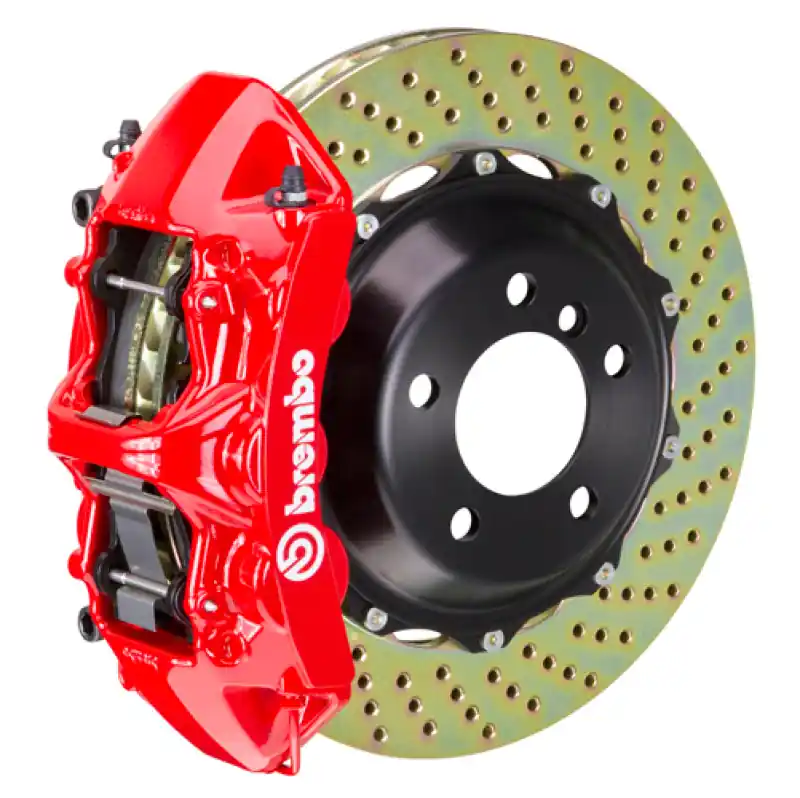 Affordable Brembo 07-14 Escalade/ESV/EXT Rr GT BBK 4Pis Cast 2pc 380x32 2pc Rotor Drilled-Red