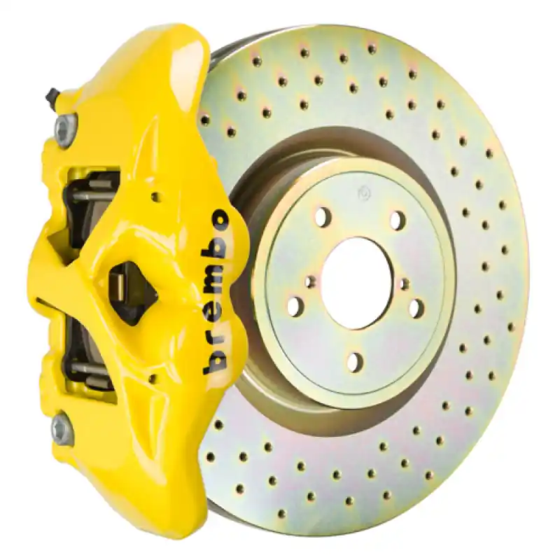 Brembo 12-16 FR-S Front GT BBK 4 Piston Cast 326 x30 1pc Rotor Drilled- Yellow Exclusive