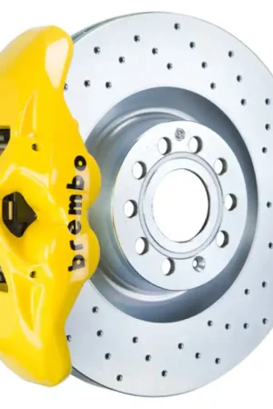 Brembo 07-15 TT 2.0T/07-15 TT 3.2L/09-15 TTS Fr GT BBK 4 Pist Cast 345x30 1pc Rotor Drilled- Yellow New Release