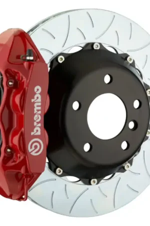 Limited Time Brembo 06-09 997.1 GT3/GT3RS (Excl PCCB) Rr GT BBK 4Pis Cast 380x28 2pc Rotor Slotted Type3-Red