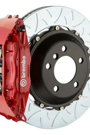 Top Rated Brembo 04-08 S4 (B6/B7) Front GT BBK 6 Piston Cast 355x32 2pc Rotor Slotted Type-3-Red
