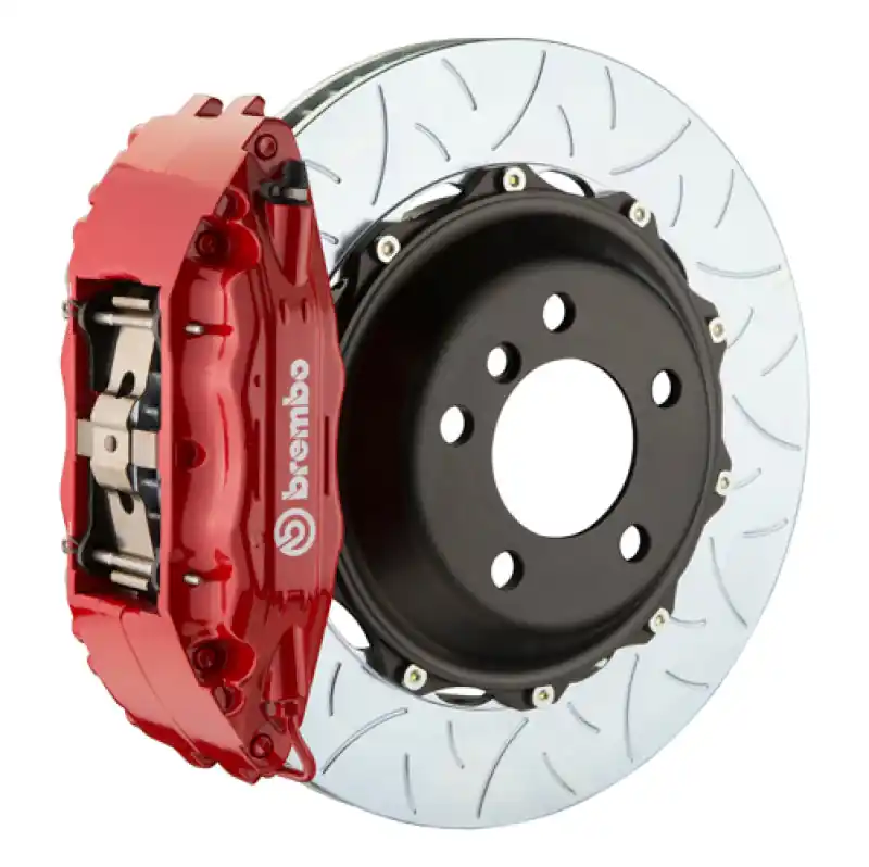 Top Rated Brembo 04-08 S4 (B6/B7) Front GT BBK 6 Piston Cast 355x32 2pc Rotor Slotted Type-3-Red