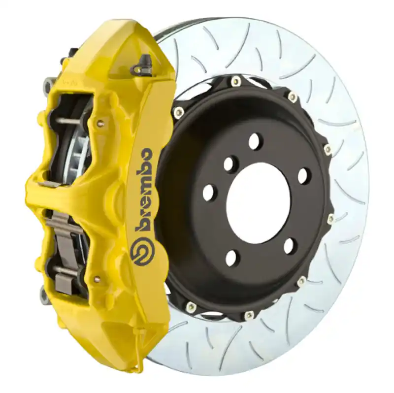 Trending Brembo 95-99 M3 Front GT BBK 6 Piston Cast 355x32 2pc Rotor Slotted Type3- Yellow
