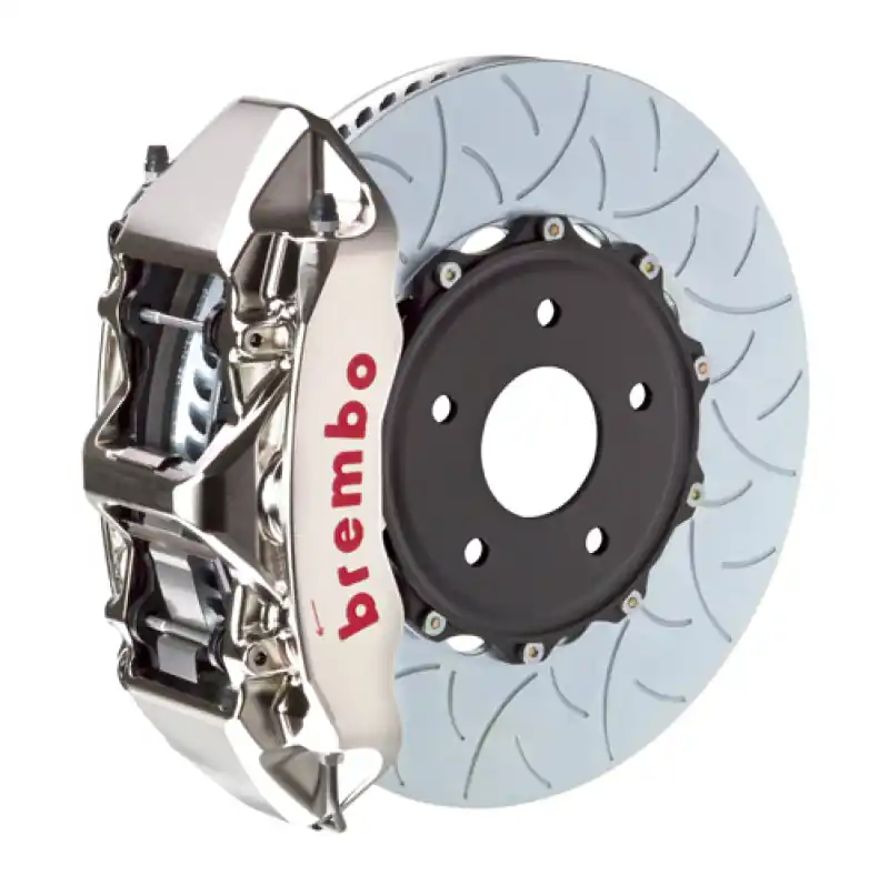 Brembo 08-16 R8 4.2/5.2 (CC Brake Eqpt) Fr GTR BBK 6Pis Billet 380x34 2pc Rtr Slot Type3-Nickel Fast Shipping
