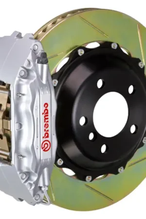 Brembo 01-06 M3 (E46) Front GT BBK 4 Piston Cast 2pc 355x32 2pc Rotor Slotted Type1-Silver Final Sale