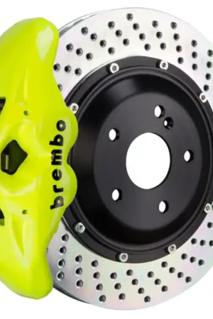 Brembo 19-22 A-Class (Excl AMG) Fr GT BBK 6Pis Cast 365x34 2pc Rotor Drilled-Fluo. Yellow Seasonal Sale