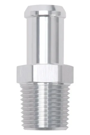 Edelbrock Hose End Straight 1/2In NPT to 5/8In Barb Clear Anodize Certified