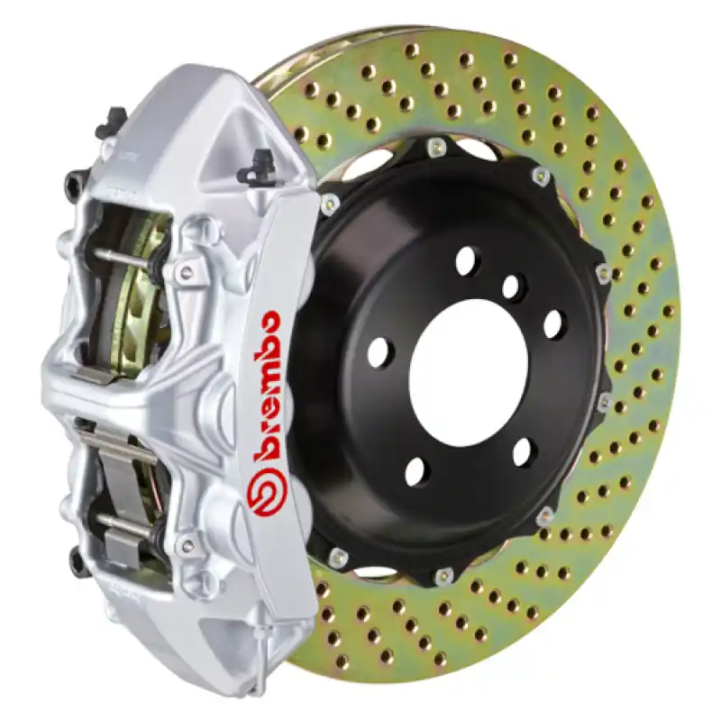 Brembo 01-02 Viper RT-10/GTS Front GT BBK 6 Piston Cast 380x32 2pc Rotor Drilled-Silver High Quality