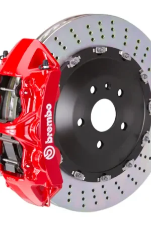 Fresh Stock Brembo 16-22 GLC-Class (X253/C253) Front GT BBK 6 Piston Cast 405x34 2pc Rotor Drilled-Red