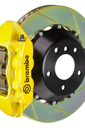 Worldwide Shipping Brembo 16-23 Metris (W447) Rear GT BBK 4 Piston Cast 345x28 2pc Rotor Slotted Type-1- Yellow
