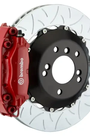 Luxury Brembo 05-1ster S/Spyder (Excl PCCB) Rr GT BBK 4Pis Cast 345x28 2pc Rotor Slotted Type3-Red