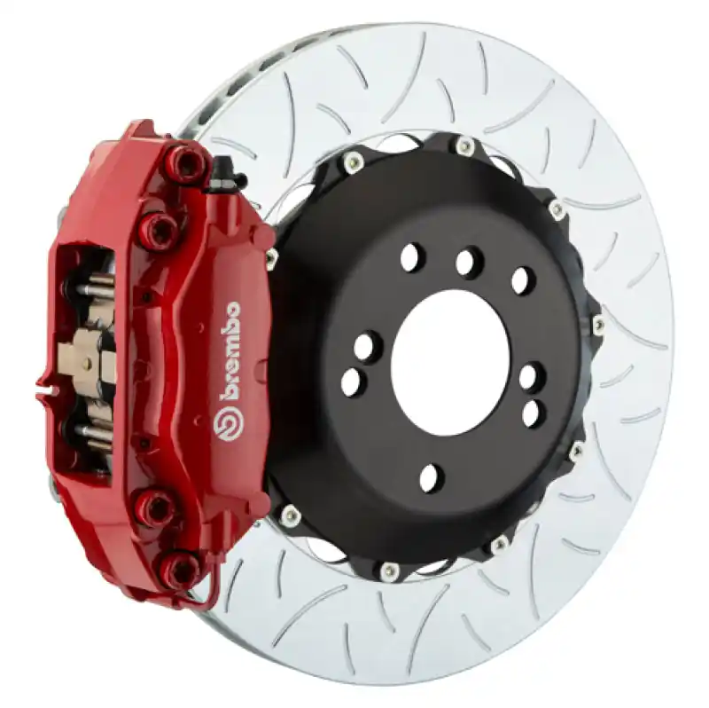 Luxury Brembo 05-1ster S/Spyder (Excl PCCB) Rr GT BBK 4Pis Cast 345x28 2pc Rotor Slotted Type3-Red