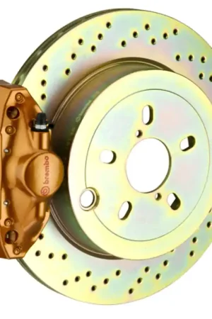 Brembo 12-16 FR-S Exc Model w/ Elec Park Brake Rr GT BBK 2 Pis Cast 2pc 316 x20 1pc Rtr Drill-Gold Authentic
