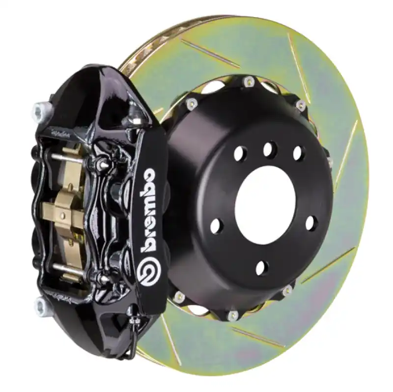 Worldwide Shipping Brembo 05-1ster S/Spyder (Excl PCCB) Rr GT BBK 4Pis Cast 345x28 2pc Rtr Slot Type1-Black