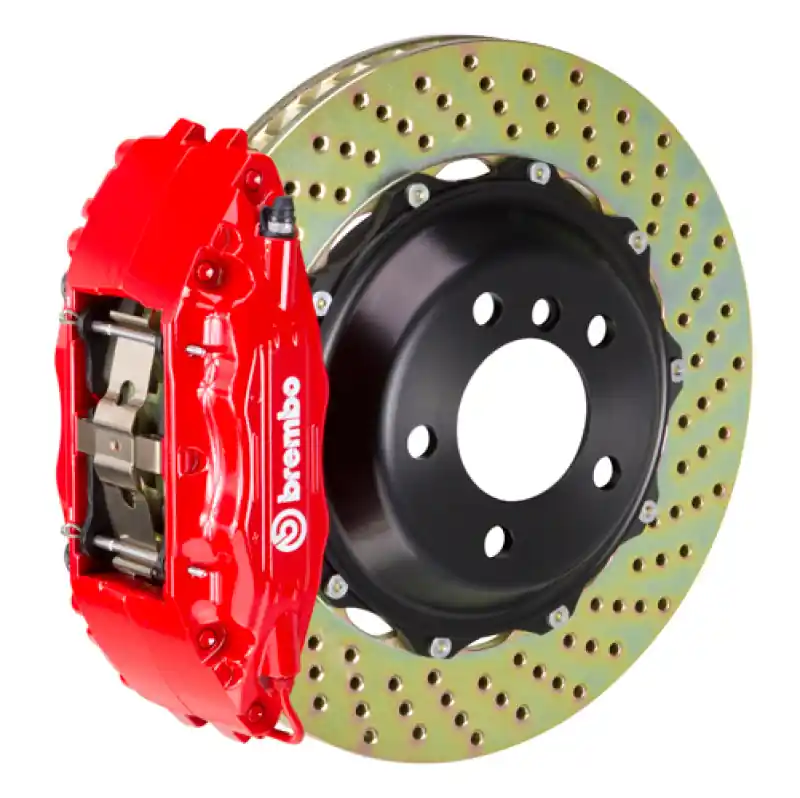 Popular Brembo 12-14 CLS350 Front GT BBK 6 Piston Cast 355x32 2pc Rotor Drilled-Red