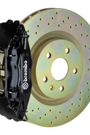 Brembo 97-04 Corvette C5 Front GT BBK 4 Piston Cast 2pc 355x32 1pc Rotor Drilled-Black Next Day Delivery