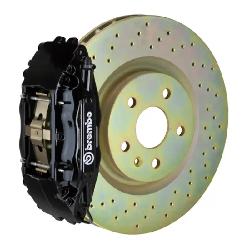 Brembo 97-04 Corvette C5 Front GT BBK 4 Piston Cast 2pc 355x32 1pc Rotor Drilled-Black Next Day Delivery