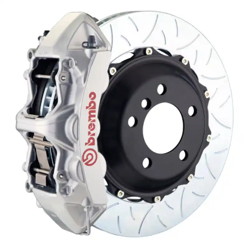Top Rated Brembo 07-12 335xi Front GT BBK 6 Piston Cast 380x32 2pc Rotor Slotted Type3-Silver