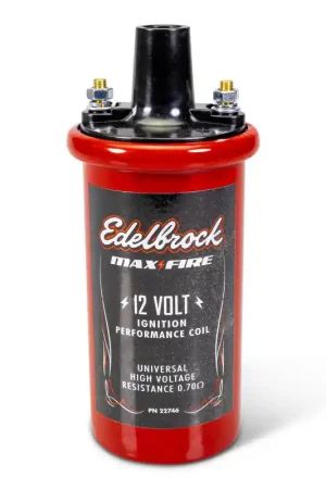 Grab Now Edelbrock Ignition Coil - Electric Oil Filled - .70 PR Red w/ Black Top