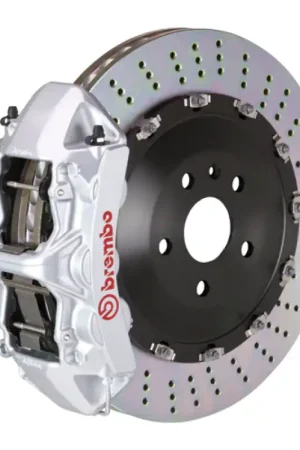 Cheap Brembo 01-04 Murcielago (L147) Front GT BBK 6 Piston Cast 405x34 2pc Rotor Drilled-Silver