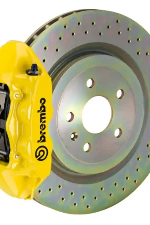 Must Have Brembo 08-13 C30 Front GT BBK 4 Piston Cast 336 x28 1pc Rotor Drilled- Yellow