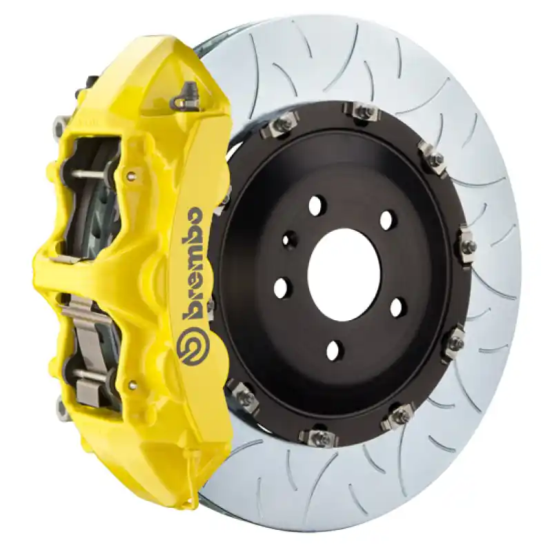 Best Price Brembo 00-02 RS4 Front GT BBK 6 Piston Cast 380x34 2pc Rotor Slotted Type-3- Yellow