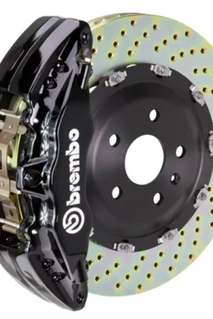 Best Price Brembo 14-18 1500 Sierra (w/ Alum Knuckles) Fr GT BBK 6Pis Cast 2pc 380x34 2pc Rtr Drill-Black
