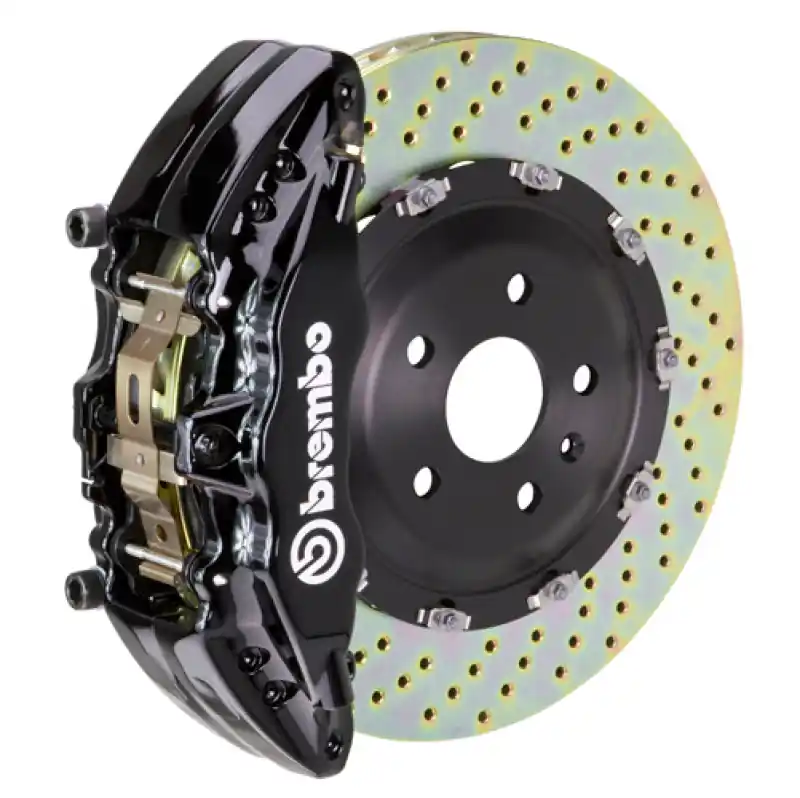 Best Price Brembo 14-18 1500 Sierra (w/ Alum Knuckles) Fr GT BBK 6Pis Cast 2pc 380x34 2pc Rtr Drill-Black