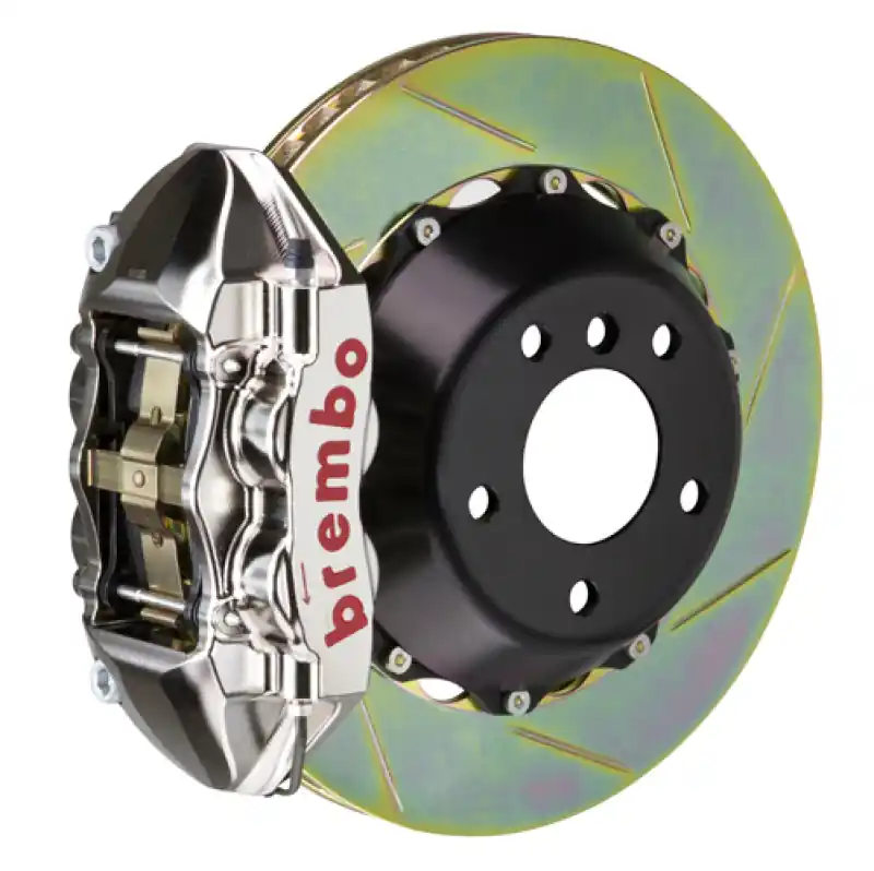 Brembo 06 330i Rear GTR BBK 4 Piston Billet 345x28 2pc Rotor Slotted Type1-Nickel Fan Favorite