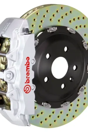 Brembo 11-23 Charger w/V8 Exc AWD/SRT8 Fr GT BBK 6Pis Cast 380x34 2pc Rotor Drilled-Silver Trusted Brand