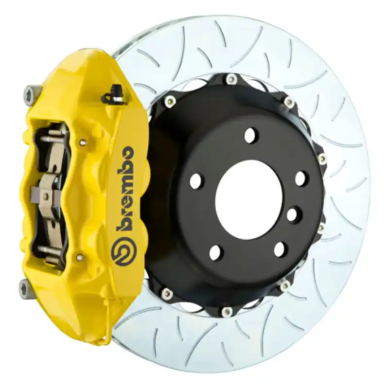 Top Pick Brembo 08-17 S5/09-16 S4 Rear GT BBK 4 Piston Cast 380x28 2pc Rotor Slotted Type3- Yellow