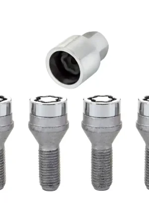 Genuine McGard Wheel Lock Bolt Set - 4pk. (Cone Seat) M12X1.5 / 17mm Hex / 25.5mm Shank Length - Chrome