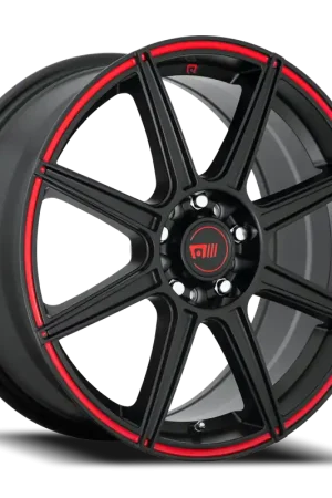 Motegi MR142 CS8 SBR 18x8 +45 5x114.3/5x120mm 74.1mm Satin Black Red Stripe Free Shipping