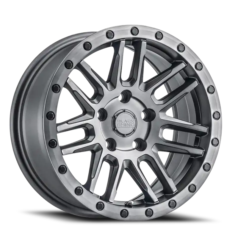 Black Rhino Arches GM 18x8 +30 5x127mm 71.6mm Brushed Gunmetal Black Lip Edge-Black Bolts Handmade