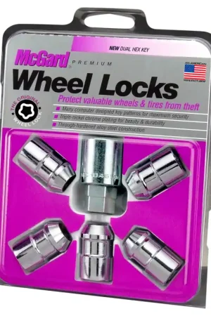 Exclusive McGard Wheel Lock Nut Set - 5pk. (Cone Seat) 1/2-20 / 3/4 &13/16 Dual Hex / 1.46in. Length - Chrome