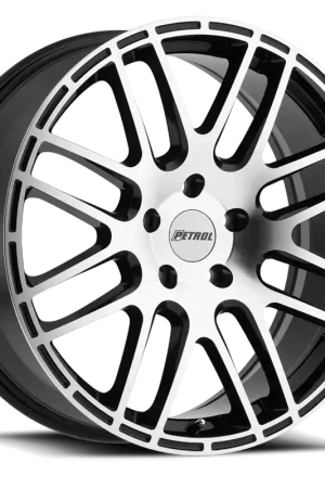 Place Order Petrol P6A GBM 17x7.5 +40 5x112mm 72.1mm Gloss Black Machined Cut Face
