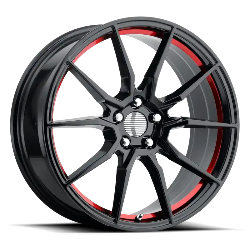 Certified Performance Replica PR193 GBR 20x9 +30 5x114.3mm 70.6mm Gloss Black Red Machined